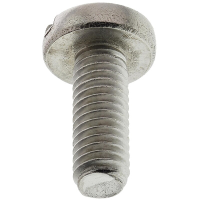 RS PRO Slot Pan A2 304 Stainless Steel Machine Screws DIN 85, M4x8mm