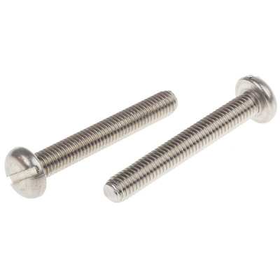 RS PRO Slot Pan A2 304 Stainless Steel Machine Screws DIN 85, M5x35mm