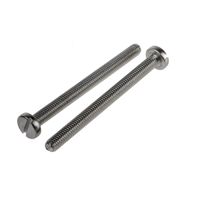 RS PRO Slot Pan A2 304 Stainless Steel Machine Screws DIN 85, M5x60mm