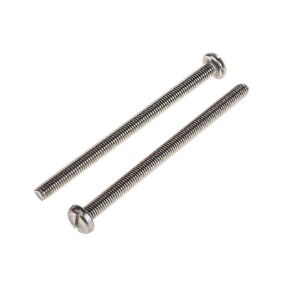 RS PRO Slot Pan A2 304 Stainless Steel Machine Screws DIN 85, M5x75mm