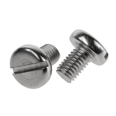 RS PRO Slot Pan A2 304 Stainless Steel Machine Screws DIN 85, M8x12mm