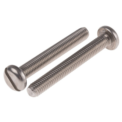 RS PRO Slot Pan A2 304 Stainless Steel Machine Screw DIN 85, M8x60mm