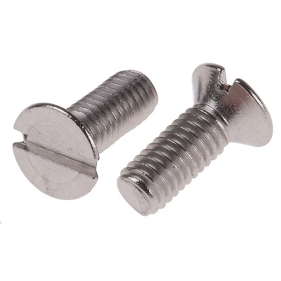 RS PRO Slot Countersunk A2 304 Stainless Steel Machine Screws DIN 963, M3x8mm