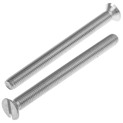 RS PRO Slot Countersunk A2 304 Stainless Steel Machine Screws DIN 963, M5x60mm