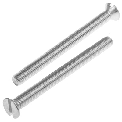 RS PRO Slot Countersunk A2 304 Stainless Steel Machine Screws DIN 963, M6x70mm
