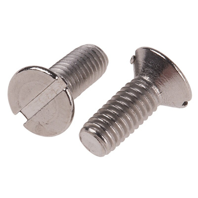 RS PRO Slot Countersunk A4 316 Stainless Steel Machine Screws DIN 963, M3x8mm