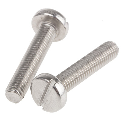 RS PRO Slot Pan A4 316 Stainless Steel Machine Screws DIN 85, M5x25mm