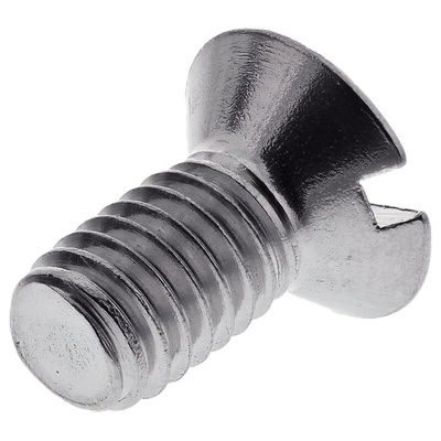 RS PRO Slot Countersunk A2 304 Stainless Steel Machine Screws DIN 963, M6x12mm