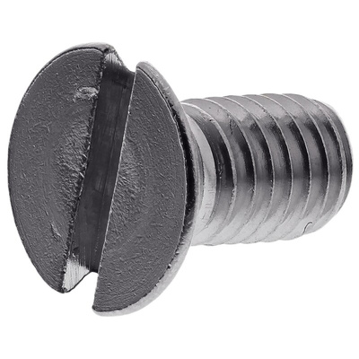RS PRO Slot Countersunk A2 304 Stainless Steel Machine Screws DIN 963, M6x12mm