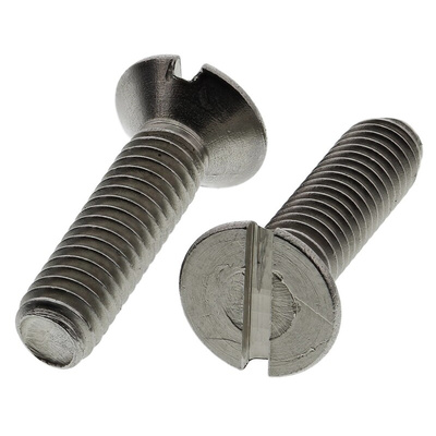 RS PRO Slot Countersunk A4 316 Stainless Steel Machine Screws DIN 963, M4x16mm