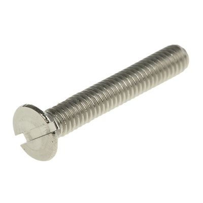 RS PRO Slot Countersunk A4 316 Stainless Steel Machine Screws DIN 963, M4x25mm
