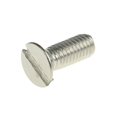 RS PRO Slot Countersunk A4 316 Stainless Steel Machine Screws DIN 963, M6x16mm