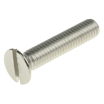 RS PRO Slot Countersunk A4 316 Stainless Steel Machine Screw DIN 963, M6x30mm