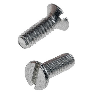 RS PRO Slot Countersunk A2 304 Stainless Steel Machine Screws DIN 963, M1.6x12mm