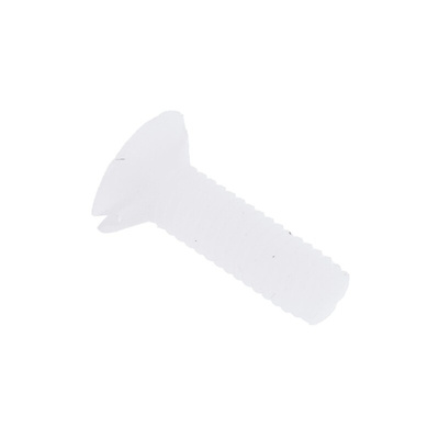 RS PRO Slot Countersunk Nylon Machine Screws DIN 963, M3x10mm