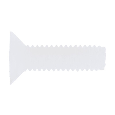 RS PRO Slot Countersunk Nylon Machine Screws DIN 963, M3x10mm