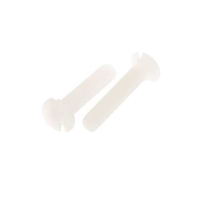 RS PRO Slot Countersunk Nylon Machine Screws DIN 963, M3x16mm