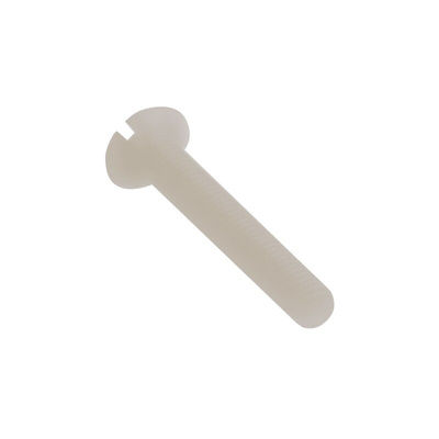RS PRO Slot Countersunk Nylon Machine Screw DIN 963, M3x20mm