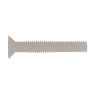 RS PRO Slot Countersunk Nylon Machine Screw DIN 963, M3x20mm