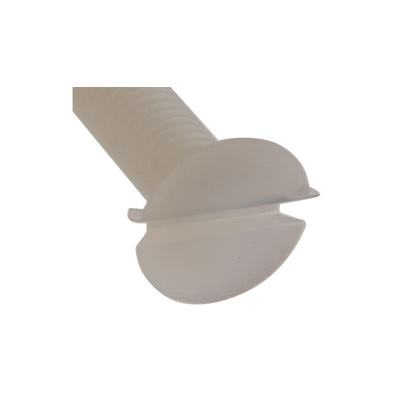 RS PRO Slot Countersunk Nylon Machine Screw DIN 963, M3x20mm