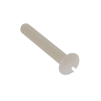 RS PRO Slot Countersunk Nylon Machine Screw DIN 963, M3x20mm