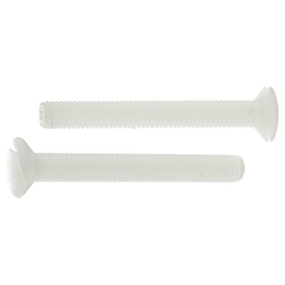 RS PRO Slot Countersunk Nylon Machine Screw DIN 963, M3x25mm