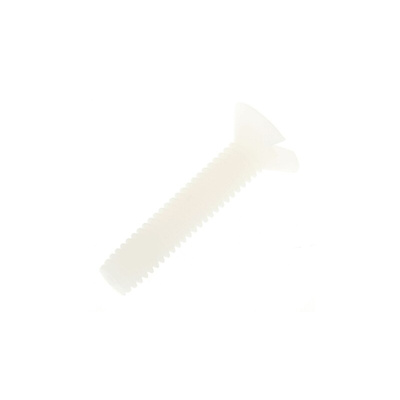 RS PRO Slot Countersunk Nylon Machine Screws DIN 963, M4x20mm