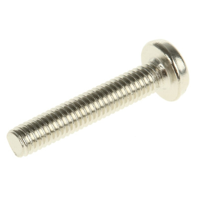 RS PRO Slot Pan Brass Machine Screws DIN 85, M3x16mm