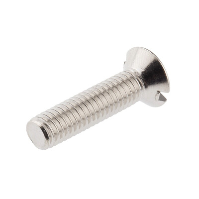 RS PRO Slot Countersunk Brass Machine Screw DIN 963, M6x25mm