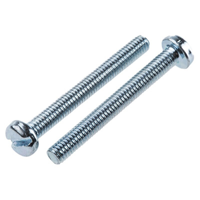 RS PRO Slot  Cheese Head Steel Machine Screws DIN 84, M3x25mm