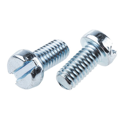 RS PRO Slot  Cheese Head Steel Machine Screws DIN 84, M6x12mm