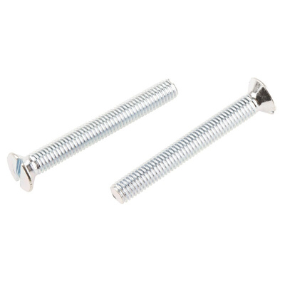 RS PRO Slot Countersunk Steel Machine Screws DIN 963, M5x40mm