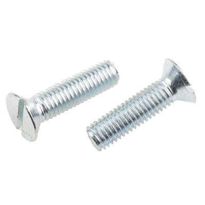 RS PRO Slot Countersunk Steel Machine Screws DIN 963, M8x30mm