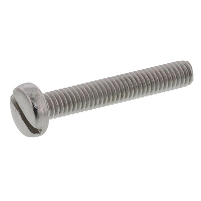 RS PRO Slot Pan Steel Machine Screws DIN 85, M4x8mm