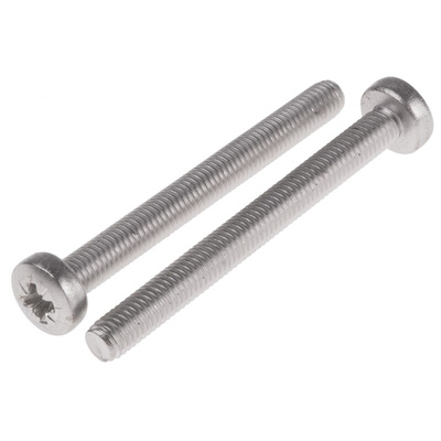 RS PRO Pozidriv Pan A2 304 Stainless Steel Machine Screws DIN 7985, M5x50mm