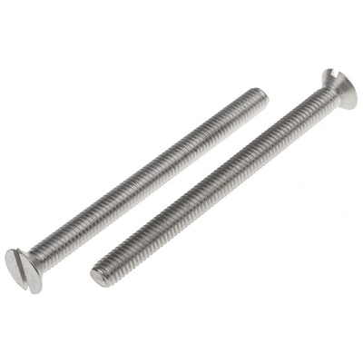 RS PRO Slot Countersunk A2 304 Stainless Steel Machine Screw DIN 963, M6x75mm