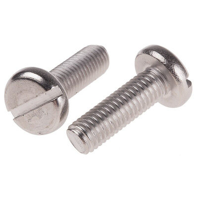 RS PRO Slot Pan A4 316 Stainless Steel Machine Screws DIN 85, M8x25mm