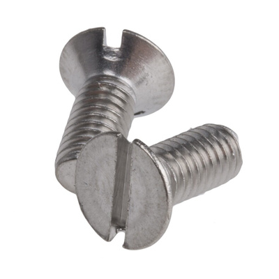 RS PRO Slot Countersunk A4 316 Stainless Steel Machine Screws DIN 963, M4x10mm