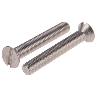 RS PRO Slot Countersunk A4 316 Stainless Steel Machine Screws DIN 963, M5x35mm