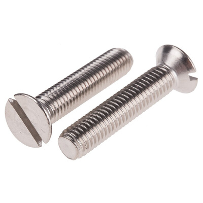 RS PRO Slot Countersunk A4 316 Stainless Steel Machine Screws DIN 963, M8x40mm