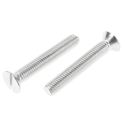 RS PRO Slot Countersunk A4 316 Stainless Steel Machine Screws DIN 963, M8x50mm