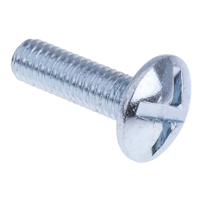 Bright Zinc Plated Steel Roofing Bolt, M6 x 20mm