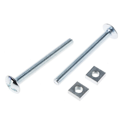 Bright Zinc Plated Steel Roofing Bolt, M6 x 60mm