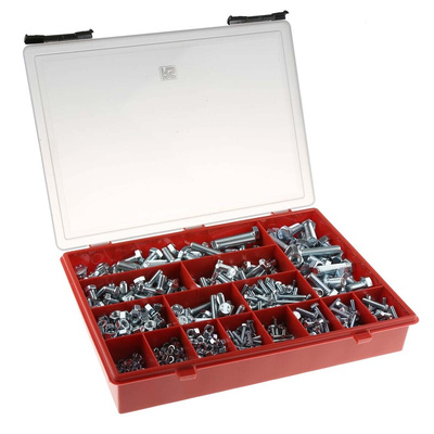 RS PRO Steel 1165 Piece Hex Drive Screw/Bolt Kit
