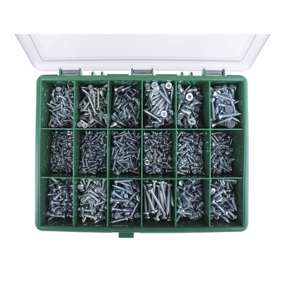 RS PRO Steel 1230 Piece Pozidriv Drive Screw/Bolt Kit