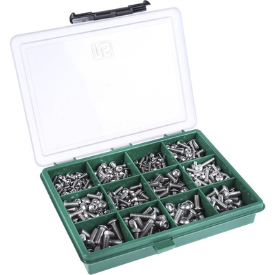 RS PRO Stainless Steel 490 Piece Hex Socket Drive Screw/Bolt Kit
