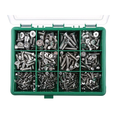 RS PRO Stainless Steel 410 Piece Hex Socket Drive Screw/Bolt Kit