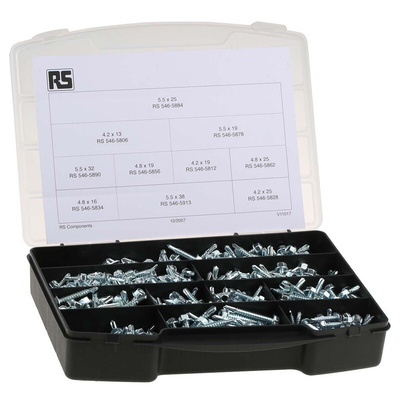 RS PRO Steel 680 Piece Hex Drive Screw/Bolt Kit