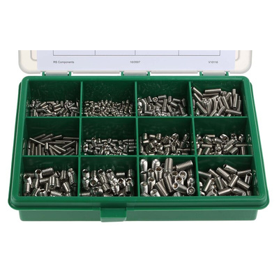 RS PRO Stainless Steel 800 Piece Hex Socket Drive Screw/Bolt Kit
