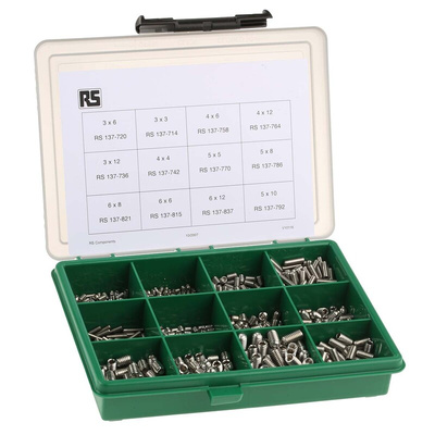 RS PRO Stainless Steel 800 Piece Hex Socket Drive Screw/Bolt Kit